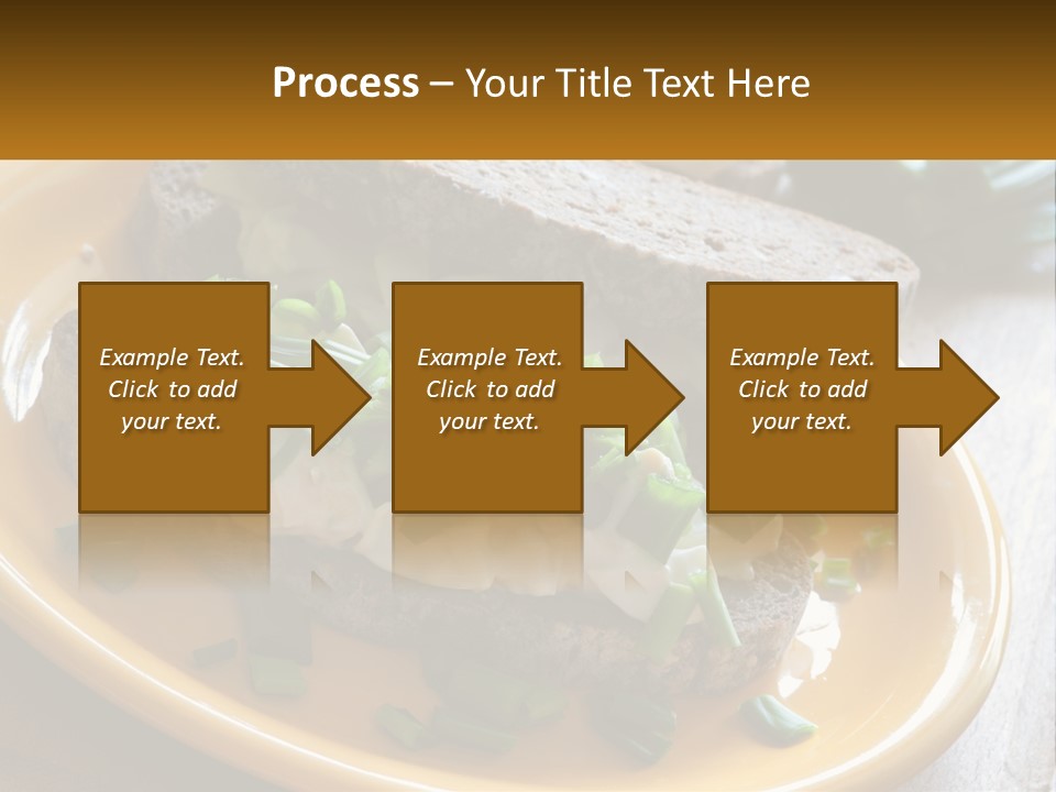 A Yellow Plate Topped With A Sandwich Covered In Cheese And Green Onions PowerPoint Template