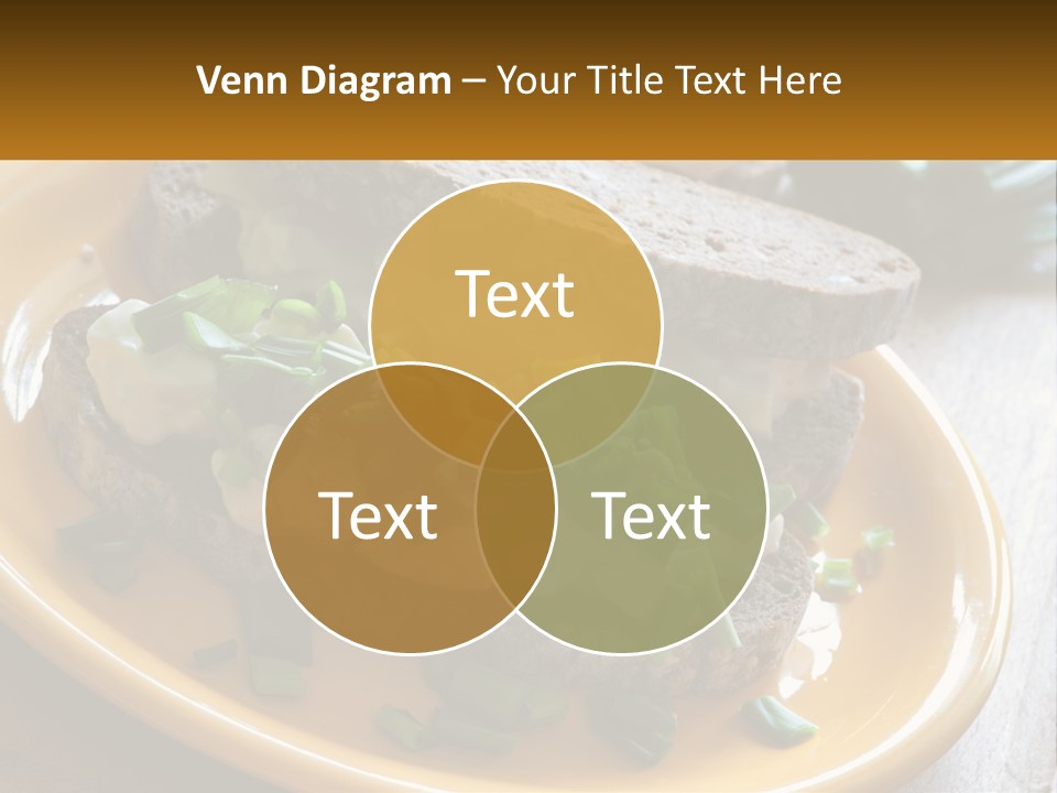 A Yellow Plate Topped With A Sandwich Covered In Cheese And Green Onions PowerPoint Template