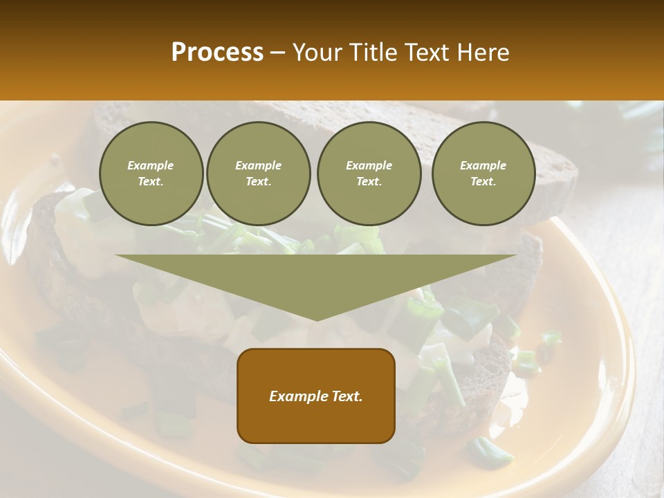 A Yellow Plate Topped With A Sandwich Covered In Cheese And Green Onions PowerPoint Template