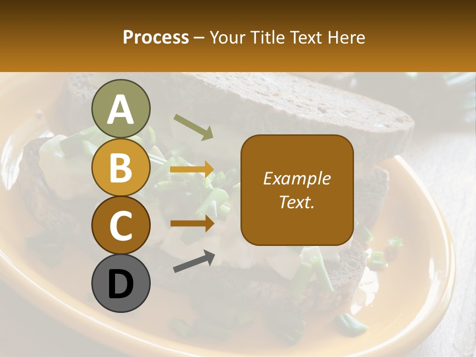 A Yellow Plate Topped With A Sandwich Covered In Cheese And Green Onions PowerPoint Template