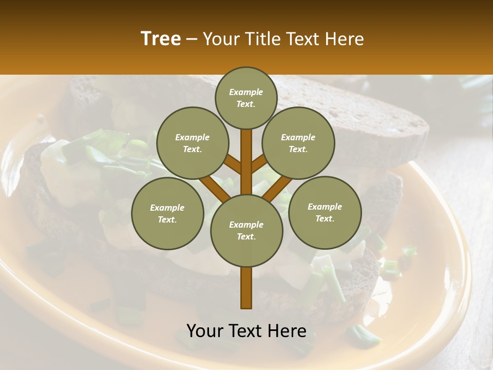 A Yellow Plate Topped With A Sandwich Covered In Cheese And Green Onions PowerPoint Template
