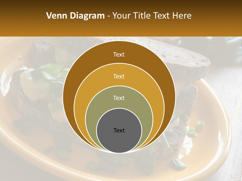 A Yellow Plate Topped With A Sandwich Covered In Cheese And Green Onions PowerPoint Template