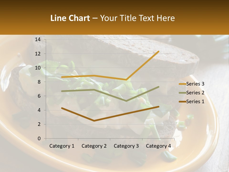 A Yellow Plate Topped With A Sandwich Covered In Cheese And Green Onions PowerPoint Template