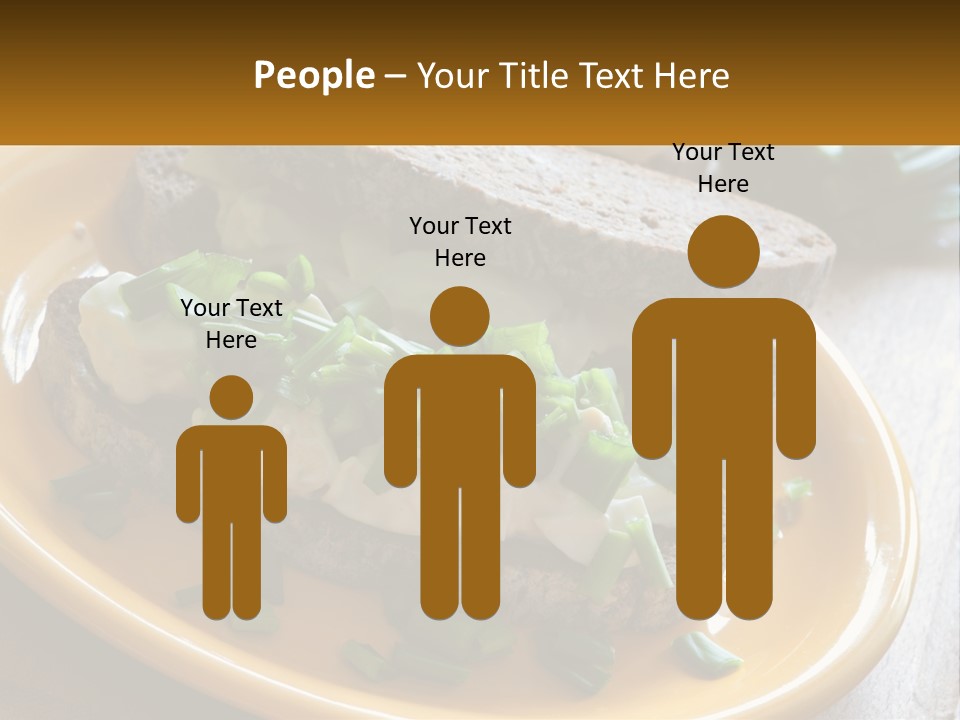A Yellow Plate Topped With A Sandwich Covered In Cheese And Green Onions PowerPoint Template