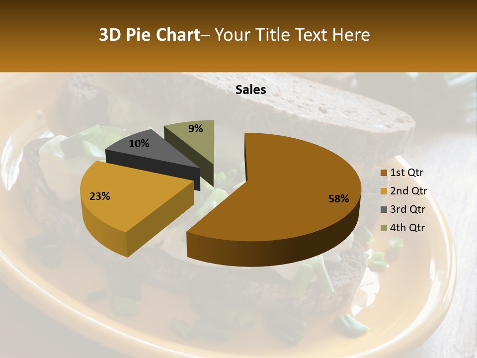 A Yellow Plate Topped With A Sandwich Covered In Cheese And Green Onions PowerPoint Template