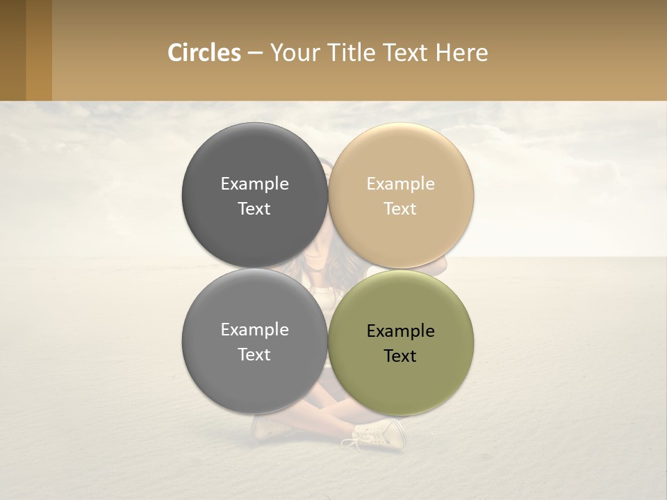 A Woman Sitting On A Beach Drinking A Bottle Of Water PowerPoint Template