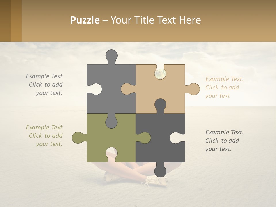 A Woman Sitting On A Beach Drinking A Bottle Of Water PowerPoint Template