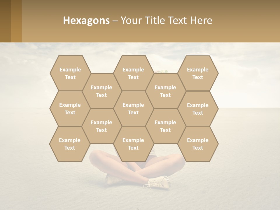 A Woman Sitting On A Beach Drinking A Bottle Of Water PowerPoint Template