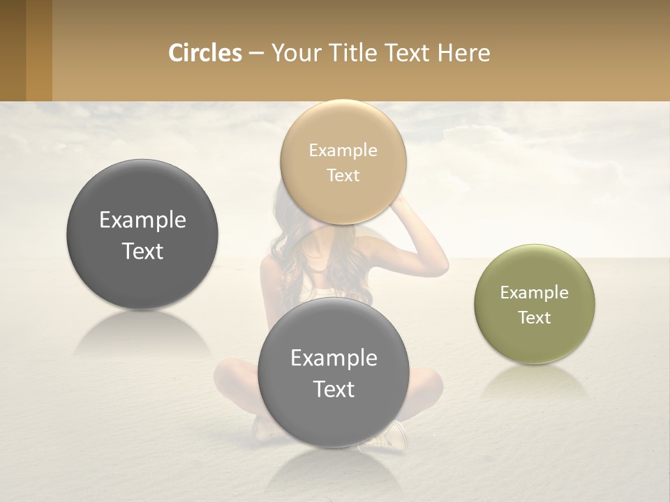 A Woman Sitting On A Beach Drinking A Bottle Of Water PowerPoint Template