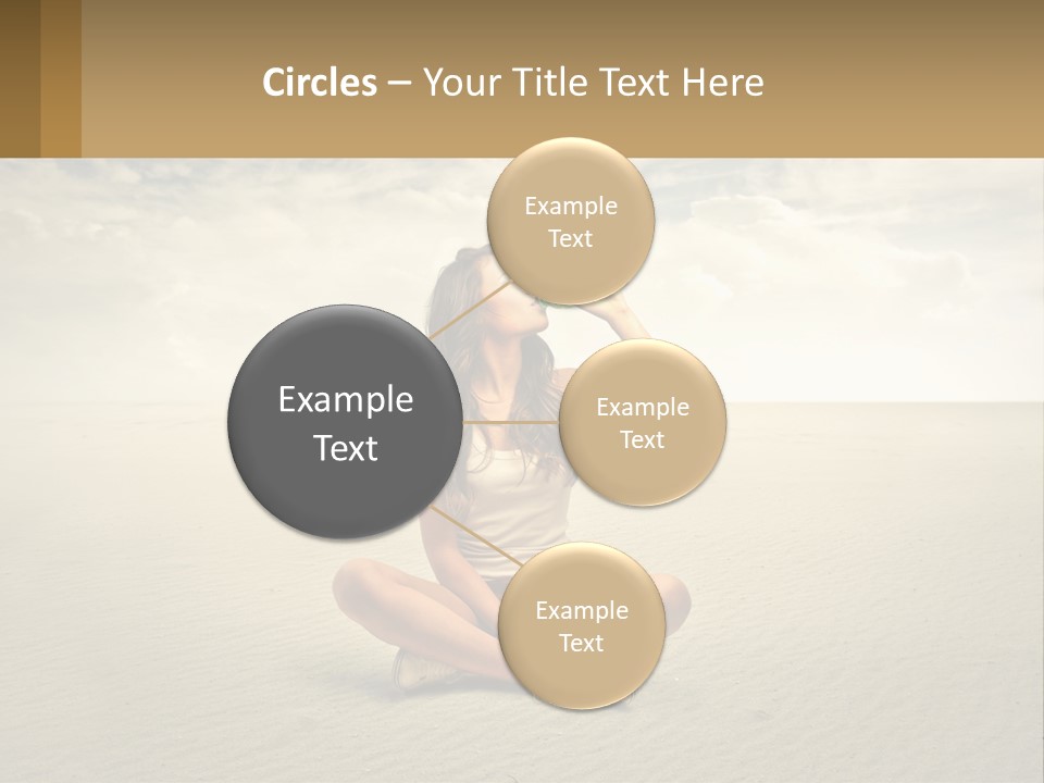 A Woman Sitting On A Beach Drinking A Bottle Of Water PowerPoint Template