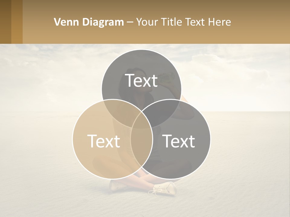 A Woman Sitting On A Beach Drinking A Bottle Of Water PowerPoint Template
