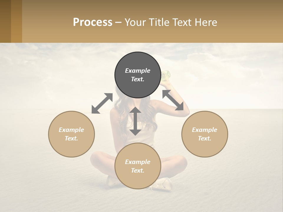 A Woman Sitting On A Beach Drinking A Bottle Of Water PowerPoint Template