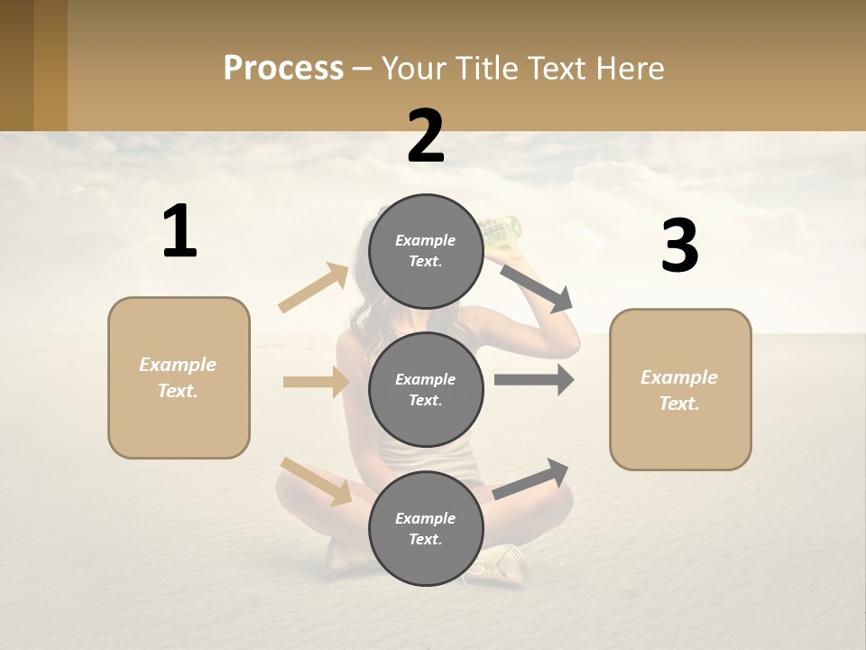 A Woman Sitting On A Beach Drinking A Bottle Of Water PowerPoint Template