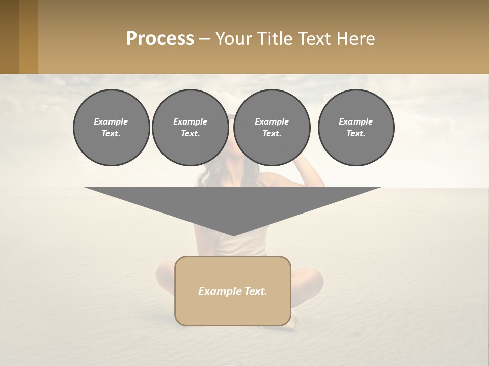 A Woman Sitting On A Beach Drinking A Bottle Of Water PowerPoint Template