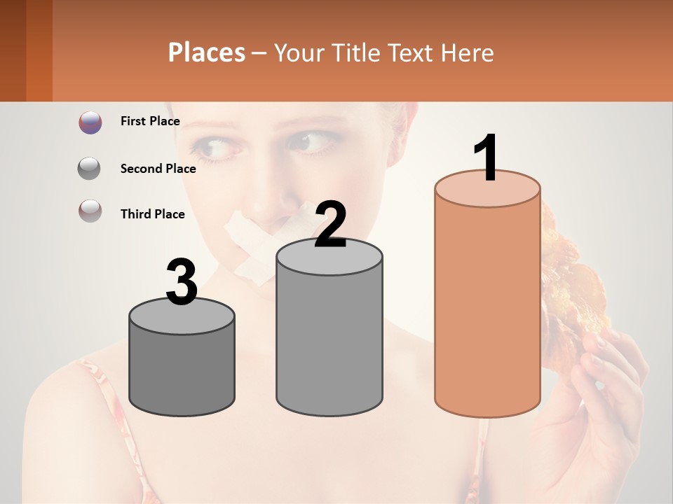 A Woman Holding A Piece Of Food In Her Hand PowerPoint Template
