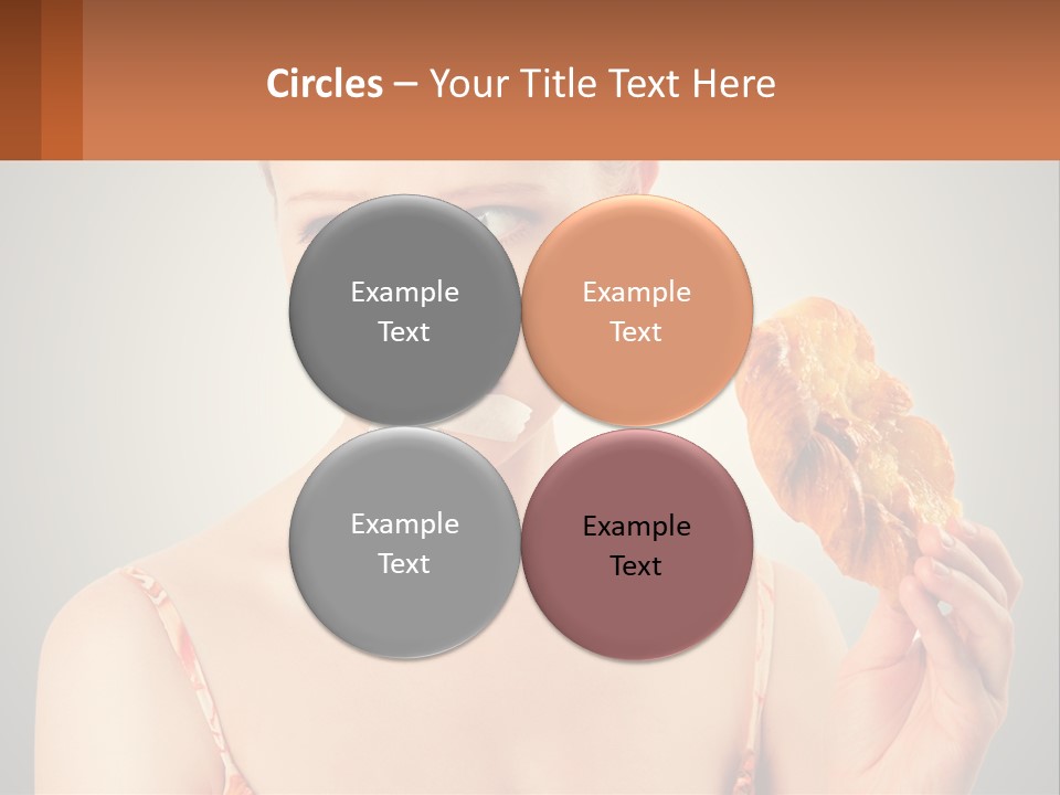 A Woman Holding A Piece Of Food In Her Hand PowerPoint Template