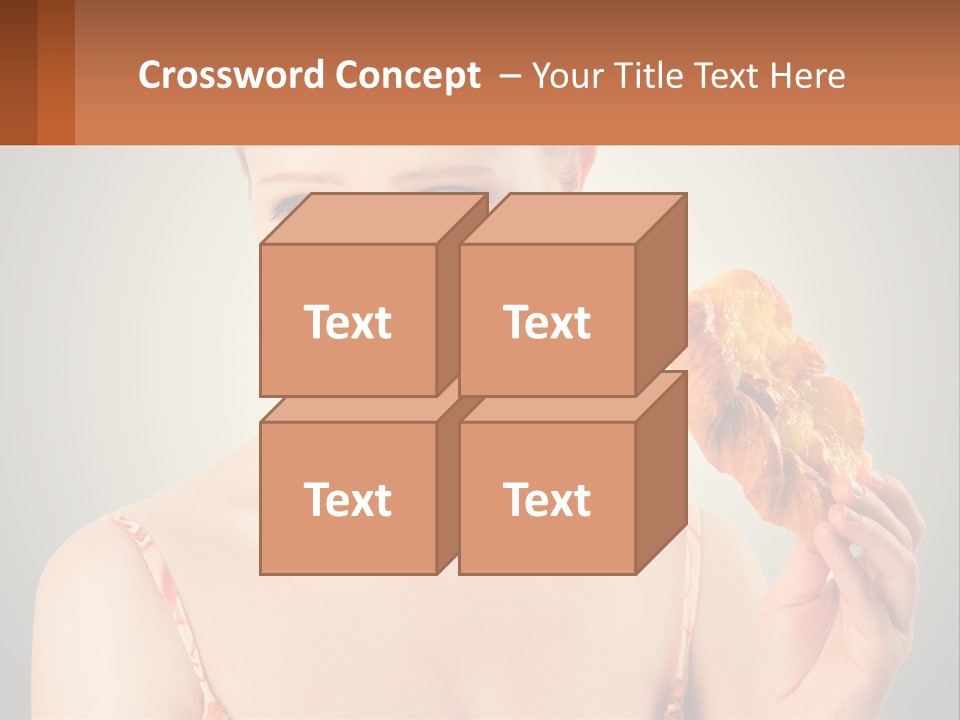 A Woman Holding A Piece Of Food In Her Hand PowerPoint Template