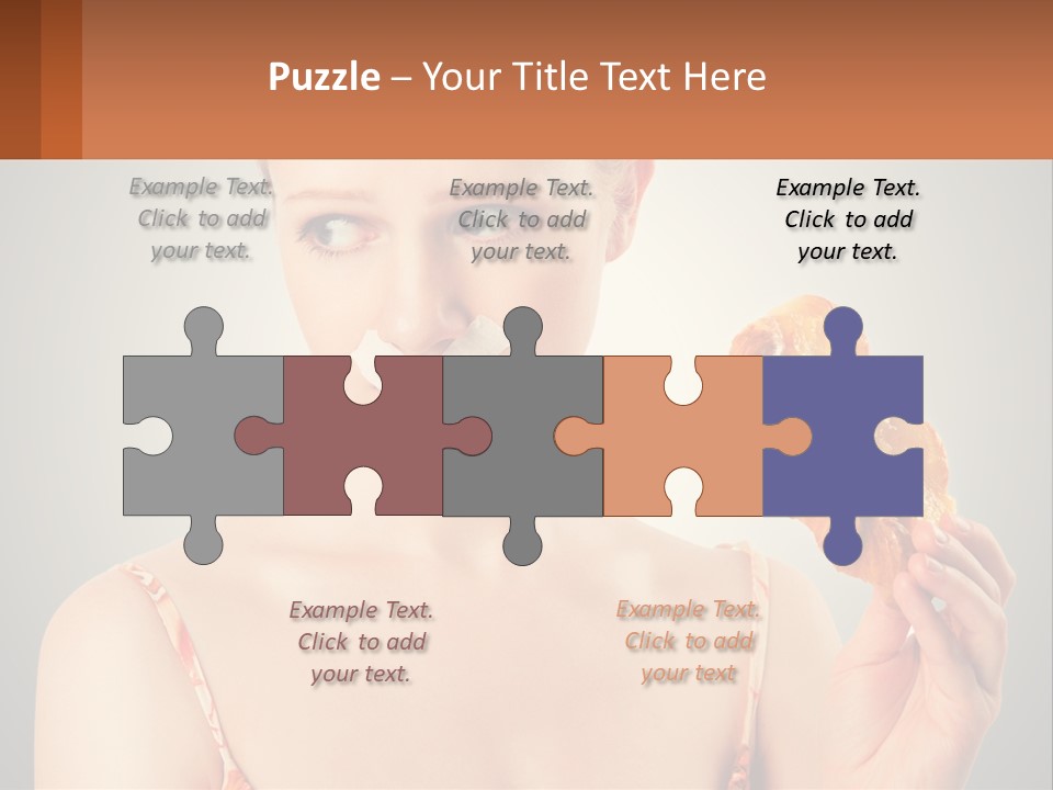 A Woman Holding A Piece Of Food In Her Hand PowerPoint Template