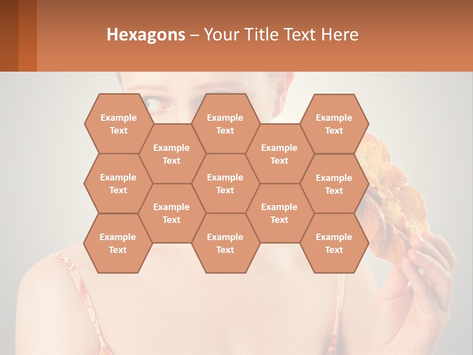 A Woman Holding A Piece Of Food In Her Hand PowerPoint Template