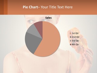 A Woman Holding A Piece Of Food In Her Hand PowerPoint Template
