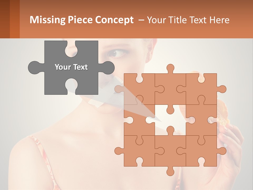 A Woman Holding A Piece Of Food In Her Hand PowerPoint Template