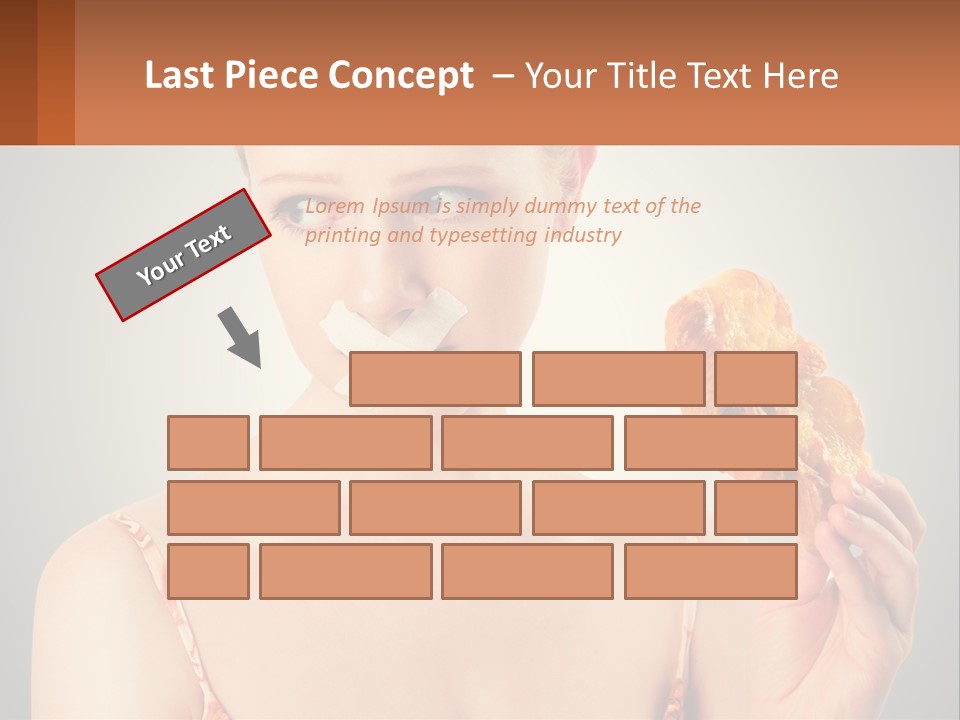 A Woman Holding A Piece Of Food In Her Hand PowerPoint Template