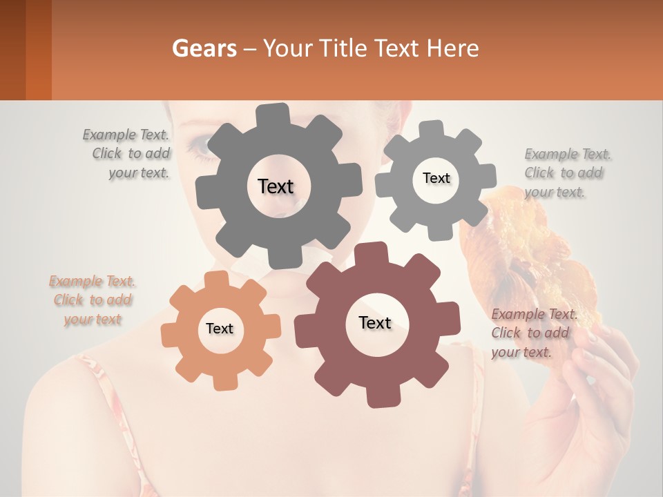 A Woman Holding A Piece Of Food In Her Hand PowerPoint Template