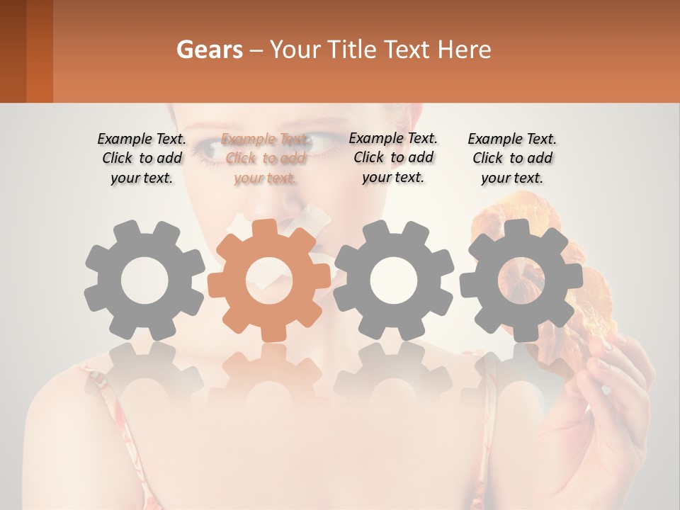 A Woman Holding A Piece Of Food In Her Hand PowerPoint Template
