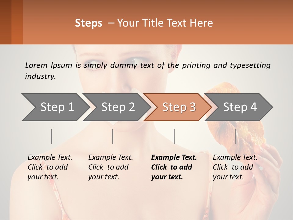 A Woman Holding A Piece Of Food In Her Hand PowerPoint Template