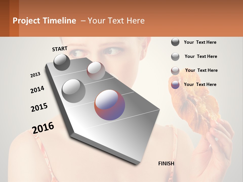 A Woman Holding A Piece Of Food In Her Hand PowerPoint Template