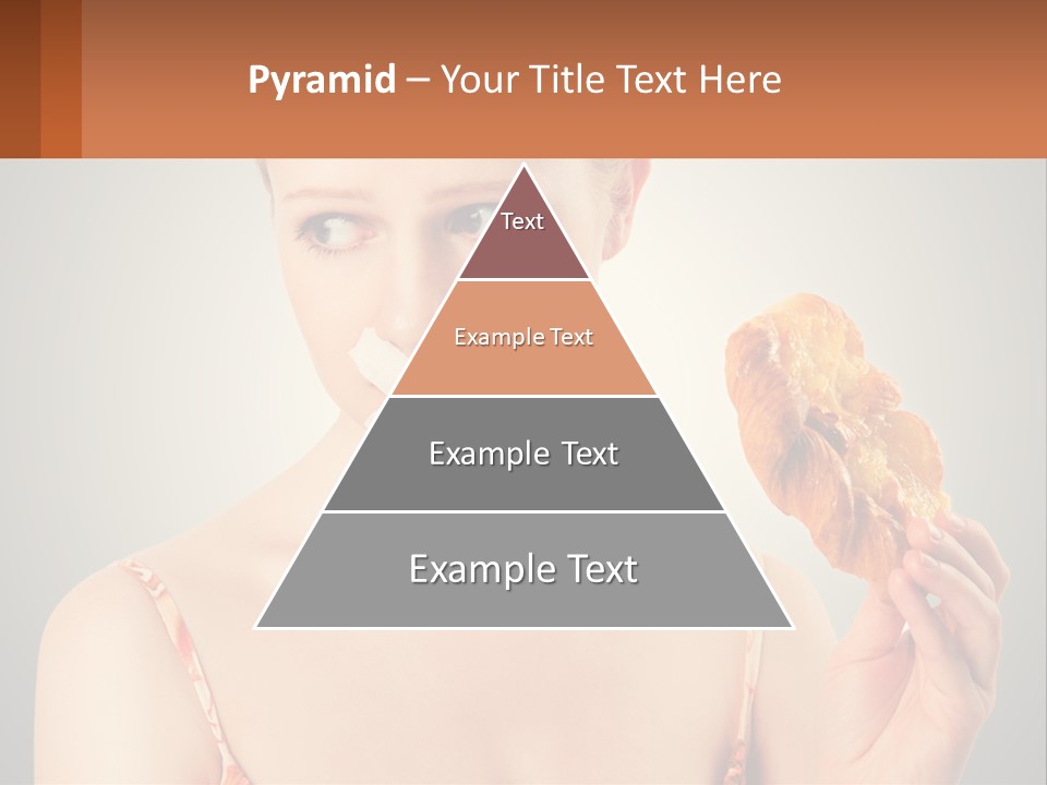 A Woman Holding A Piece Of Food In Her Hand PowerPoint Template