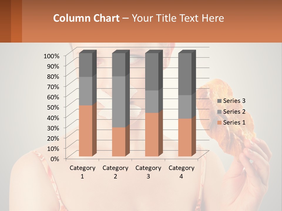 A Woman Holding A Piece Of Food In Her Hand PowerPoint Template