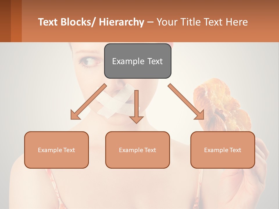 A Woman Holding A Piece Of Food In Her Hand PowerPoint Template