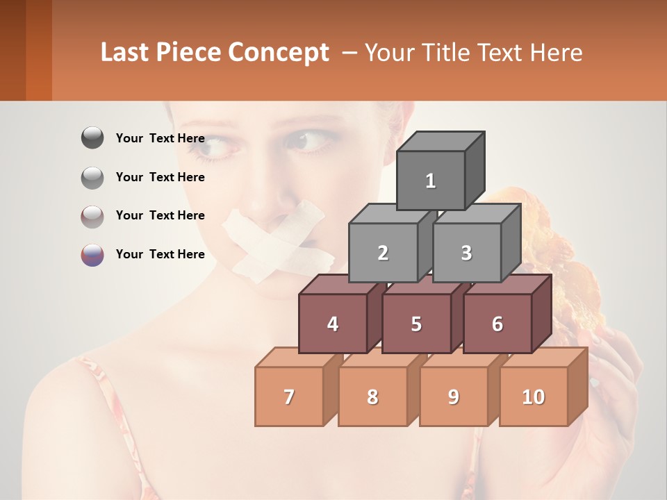 A Woman Holding A Piece Of Food In Her Hand PowerPoint Template