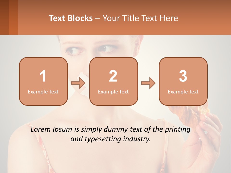 A Woman Holding A Piece Of Food In Her Hand PowerPoint Template