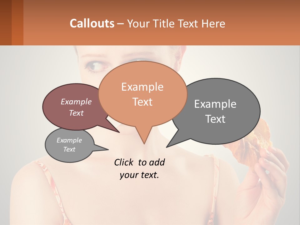 A Woman Holding A Piece Of Food In Her Hand PowerPoint Template