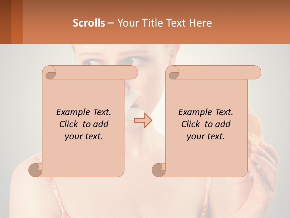 A Woman Holding A Piece Of Food In Her Hand PowerPoint Template