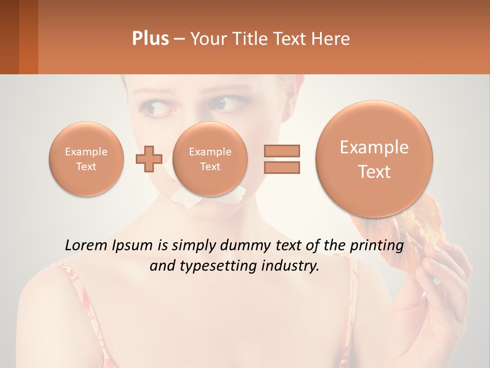 A Woman Holding A Piece Of Food In Her Hand PowerPoint Template