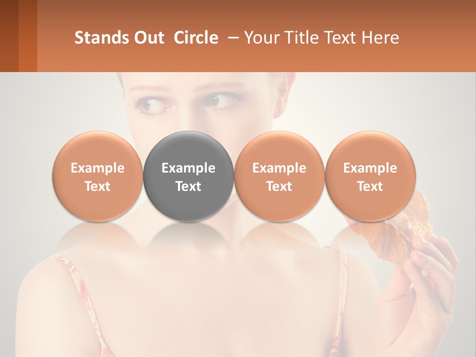 A Woman Holding A Piece Of Food In Her Hand PowerPoint Template