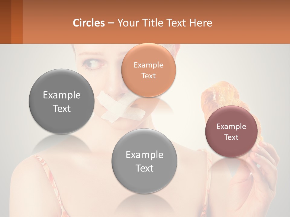 A Woman Holding A Piece Of Food In Her Hand PowerPoint Template
