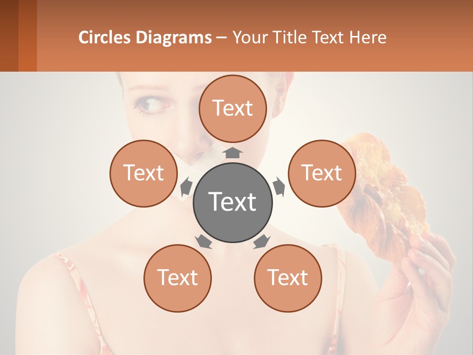 A Woman Holding A Piece Of Food In Her Hand PowerPoint Template