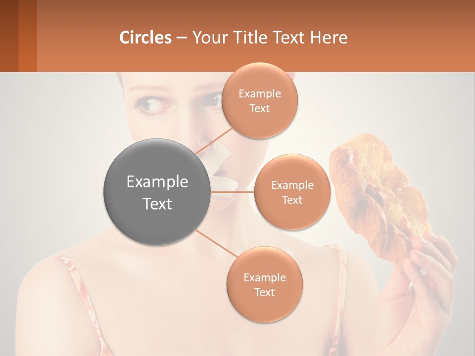 A Woman Holding A Piece Of Food In Her Hand PowerPoint Template