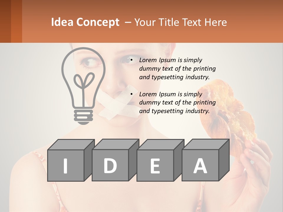 A Woman Holding A Piece Of Food In Her Hand PowerPoint Template
