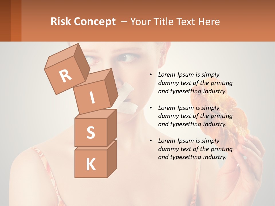 A Woman Holding A Piece Of Food In Her Hand PowerPoint Template