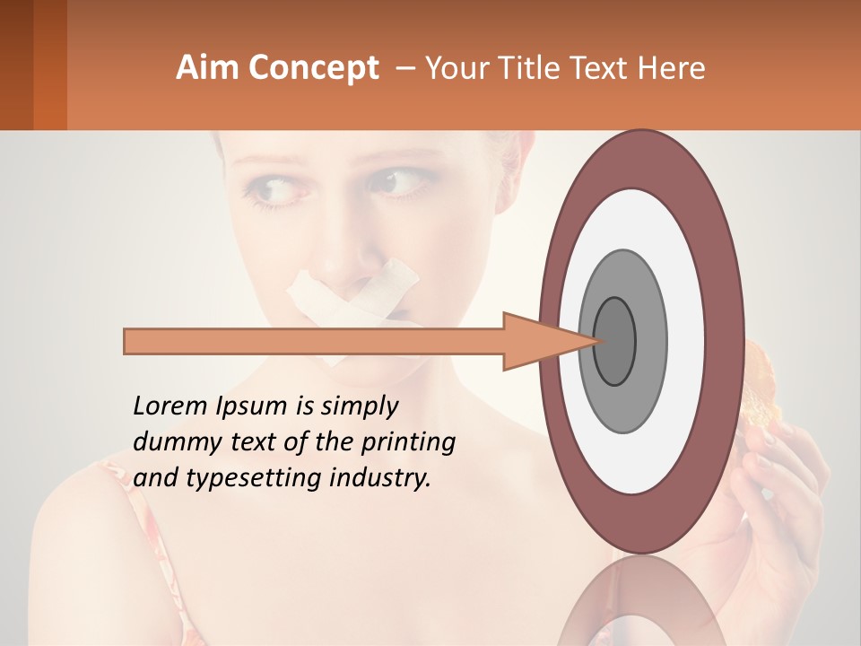 A Woman Holding A Piece Of Food In Her Hand PowerPoint Template