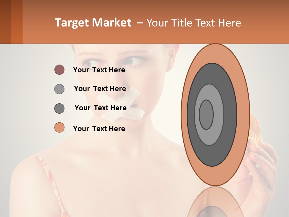 A Woman Holding A Piece Of Food In Her Hand PowerPoint Template