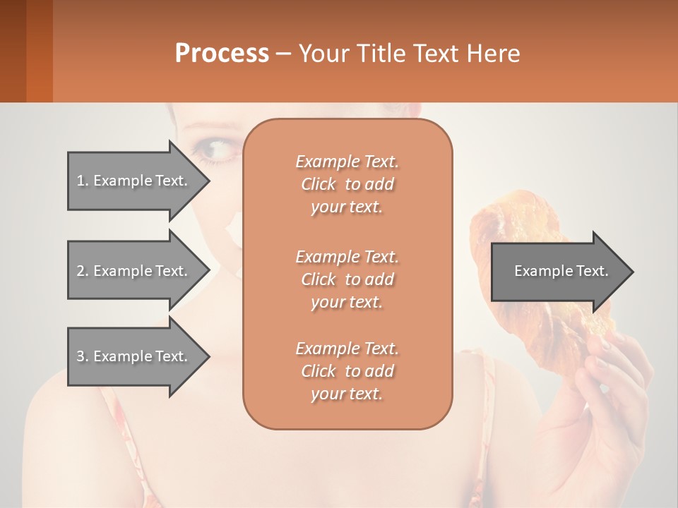 A Woman Holding A Piece Of Food In Her Hand PowerPoint Template