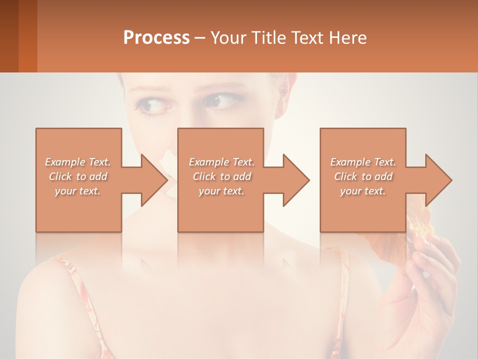 A Woman Holding A Piece Of Food In Her Hand PowerPoint Template