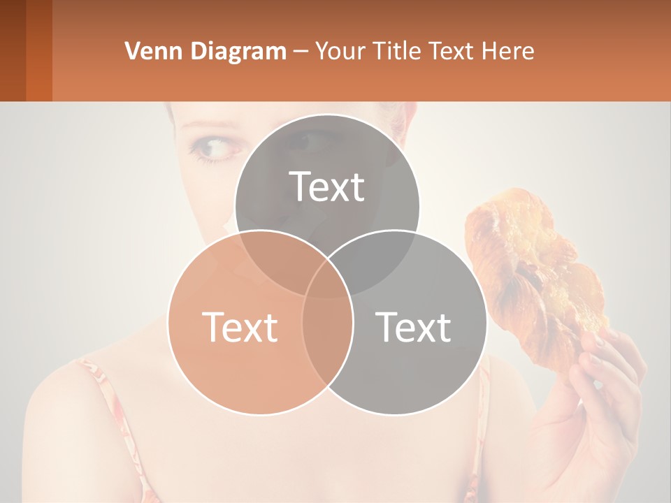 A Woman Holding A Piece Of Food In Her Hand PowerPoint Template