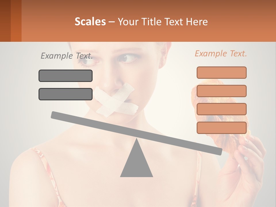 A Woman Holding A Piece Of Food In Her Hand PowerPoint Template